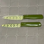 Kuhn Rikon Colori+ Paring Knives Herb Garden Swiss Blade Safety Sheath Green. Fixed Price $10.50.