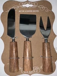Cheese Knives Wooden Handles Set 3 Handcrafted India Brand New. Fixed Price $14.99.
