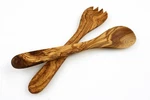 Olive Salad Server Set - 12 Inch Wooden Tongs Rustic French Style. Fixed Price $14.88.