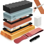 Knife Sharpening Kit Dual Grit Whetstone 400/1000 3000/8000 Non-slip Bases. Fixed Price $24.99.