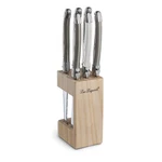Lou Laguiole Amefa Tradition Steak Knife Set With Wooden Block, Mixed Colors. Fixed Price $43.64.
