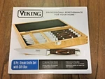 New Steak Knife Set 6 Pc Viking Full Tang Black Pakkawood Handle Wooden Gift Box. Fixed Price $91.99.