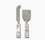 Anna New York Set Of Two Stainless Steel Mother Pearl Cheese Knives. Fixed Price $40.00.