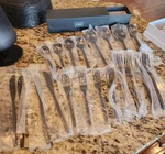 Crate & Barrel CB2 Olympia Brushed Black Flatware 20 Piece 5 Settings-box # 1. Fixed Price $68.00.