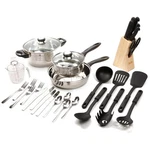 Gibson Total Kitchen Lybra 32-PIECE Cookware Combo Set. Fixed Price $75.04.