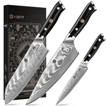 Damascus Knife Set 3 Pcs: Japanese Kitchen Knives With VG10 Steel Core, Ultra.... Fixed Price $138.11.