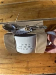 Coffee Hit Me With Your Best Shot Cup Mug Set W/spoon Mud Pie Gifts. Fixed Price $15.00.