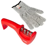 Kitchen Knife Sharpening Tool With Cut-resistant Glove Included (red). Fixed Price $9.99.