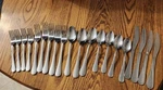 20 Piece Cambridge Flatware Set Rounded Curved Handle Unknown Pattern. Fixed Price $14.18.