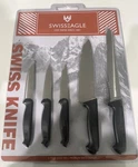 Swiss Eagle Premium Quality Kitchen Knife Set Of 5 Stainless Steel New Knives. Fixed Price $99.99.