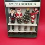Christmas Spreaders Cheese Butter Stainless Steel Holiday Knives Set Of 4. Fixed Price $8.80.