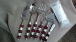 Pampered Chef Red/white Beaded 7 Piece Serving Set Retired Christmas Holidays,. Fixed Price $80.00.