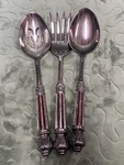 Godinger Silver Plated Hostess 3 Piece Set - Red Inlay Handles. Fixed Price $24.50.