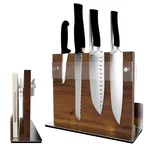 Brosisincorp Acacia Magnetic Knife Block Doublesided For Kitchen Counter Top .... Fixed Price $43.45.