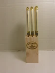 Jean Dubost 6 Steak Knives In Wooden Block, Ivory. Fixed Price $89.99.