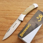 Browning Lockback Folding Knife 3" Stainless Steel Blade Burl Wood Handle. Fixed Price $22.49.