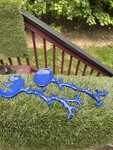 Modern Mad House Coral Salad Servers 12" Blue Hard Plastic Beach Coastal. Fixed Price $20.00.