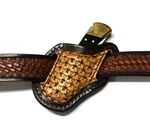 Left Hand. Cross Straw, Pancake Knife Sheath. Made To Fit Buck 110 Or 112. Fixed Price $49.99.