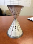 Vtg 2003 Kikkerland David Dear Hourglass Table Clock Silver Pop Art Modern Nib. Fixed Price $74.99.