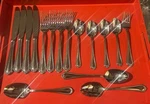 16 Pc Mikasa Regent Bead Stainless Mixed Flatware Teaspoons Forks Knives Mint. Fixed Price $58.99.