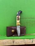 Handmade Damascus Knives Folding Blade Pocket Knife Deer Stag & Bull Horn Handle. Fixed Price $33.99.