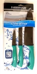 Pieces Farberware Knife Armor Set - 8" Chef, 5.5" Utility, 3.5" Paring. Fixed Price $18.99.