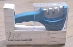 The Olivewood Table 3-SLOT Knife Sharpener Blue Manual Kitchen Tool Non-slip New. Fixed Price $17.99.