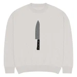 Kitchen Knife Sweater Bone Gray Horror Pullover. Fixed Price $84.00.