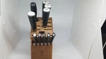 Nine (9) J. A. Henckels Mikado Kitchen Knives And Knife Block Germany. Fixed Price $69.75.