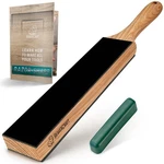 Beavercraft Leather Strop For Knife 14.6" X 2", Beige, Black, Green-gray. Fixed Price $44.49.