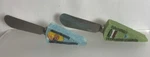 French Themed Cheese Butter Jelly Spreader Knives 2 Sardines Champignon. Fixed Price $7.20.