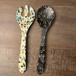 Oh Joy Target Geometric Square Flecks 2 Pc Salad/food Serving Utensils Set 13". Fixed Price $16.99.