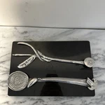 Vintage Mariposa Aluminum Salad Servers Handcrafted Designer Set 1993 Britalist. Fixed Price $34.90.