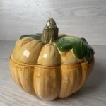 Le Gourmet Chef Pumpkin Bowl Covered Ceramic Sugar Candy Lidded Glazed Dish. Fixed Price $19.99.