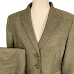 Le Suit Skirt Set Women 14 Olive Green Herringbone Minimalist Career Structured. Fixed Price $38.97.
