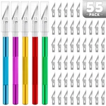55 Pcs Exacto Knife Set, Piece Craft And 50 Additional SK5 Blades, Ho.... Fixed Price $12.85.