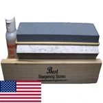 Best Sharpening Stones Arkansas Tri-hone Knife Sharpener 3 ARKTRIC10. Fixed Price $110.44.