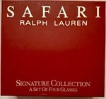 Ralph Lauren Safari Signature Collection Set Of 4 Glasses - New Original Box. Fixed Price $110.00.