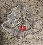 Mikasa Crystal Holiday Evergreen 8" Bowl Christmas Tree Dish New With Tag. Fixed Price $12.00.