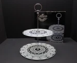 Godinger Studio Silversmiths 12" Two-tier Lace Design Server, Nib, Vintage. Fixed Price $50.00.