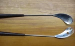 Vtg Carl Christiansen Denmark Salad Servers Spoon Fork Stainless Rosewood Modern. Fixed Price $52.00.