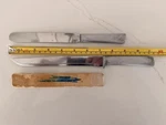 Vintage Rada Cutlery 2PC Knife Set Slicer Spreader Aluminum Handle Iowa Usa Mcm. Fixed Price $18.00.