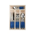 Jean Dubost Laguiole 24-PIECE Everyday Flatware Set, Blue Handles Rust-resi.... Fixed Price $308.57.