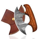Damascus Alaskan Ulu Knife With Sheath Handmade 6" Knives Pizza Cutt.... Fixed Price $53.14.