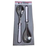 Wmf Milano Salad Server Set Cromargan 18/10 Stnlss Steel White Stripe 1202216040. Fixed Price $24.97.