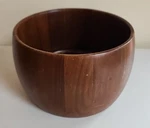 Home Decor Table Top Walnut Wooden Salad Serving Bowl 7" Round Shape Brown 4.5"T. Fixed Price $19.99.