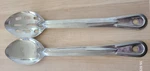 Set Of Polar Ware Nsf 18/8 T1213/1413 Stainless Steel 13" Slotted/ Full Spoons. Fixed Price $28.00.
