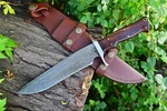 14" Bigcat Roar Patriot - Handmade Damascus Steel Fixed Blade Hunting Knife. Fixed Price $99.00.