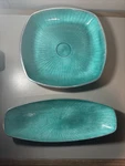 Simply Designz Organic Large 16" And 14 Long Serving Tray Teal Aqua Turquoise. Fixed Price $45.00.
