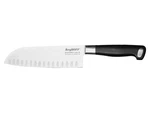 Berghoff Gourmet 7" Inch Stainless Steel Scalloped Santoku Knife Black Open Box. Fixed Price $29.95.